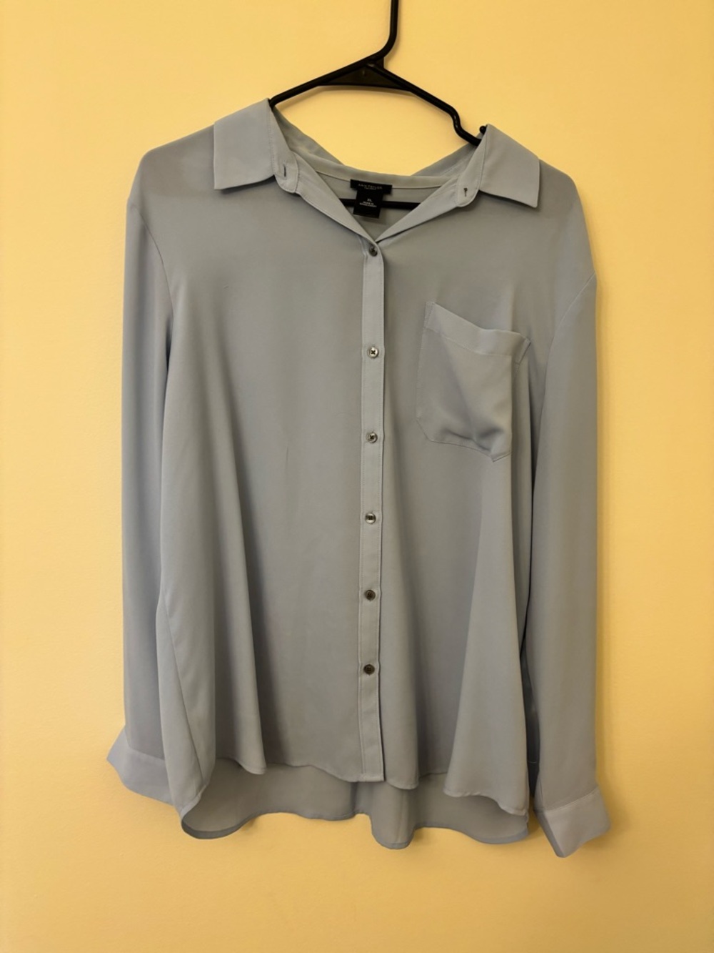 Ann Taylor Factory Light Blue Button-Front Blouse